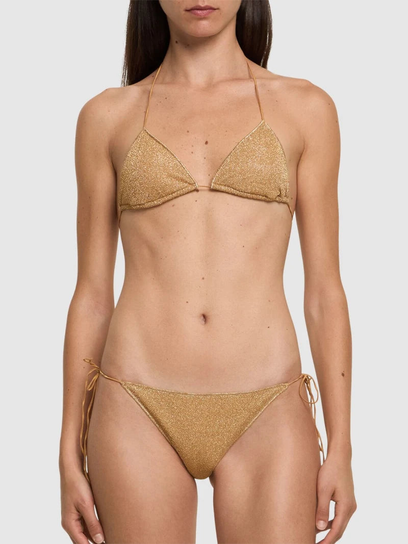 Lumiere lurex triangle bikini