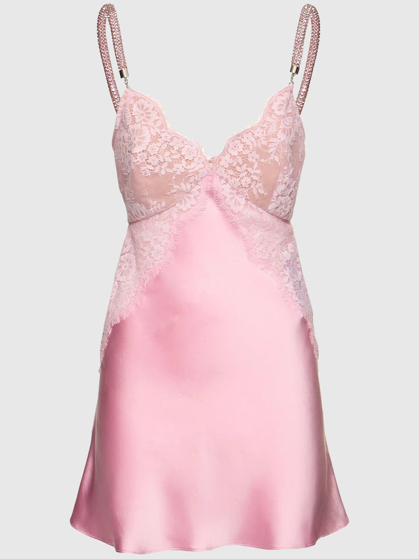 C.Kane lace & satin mini dress