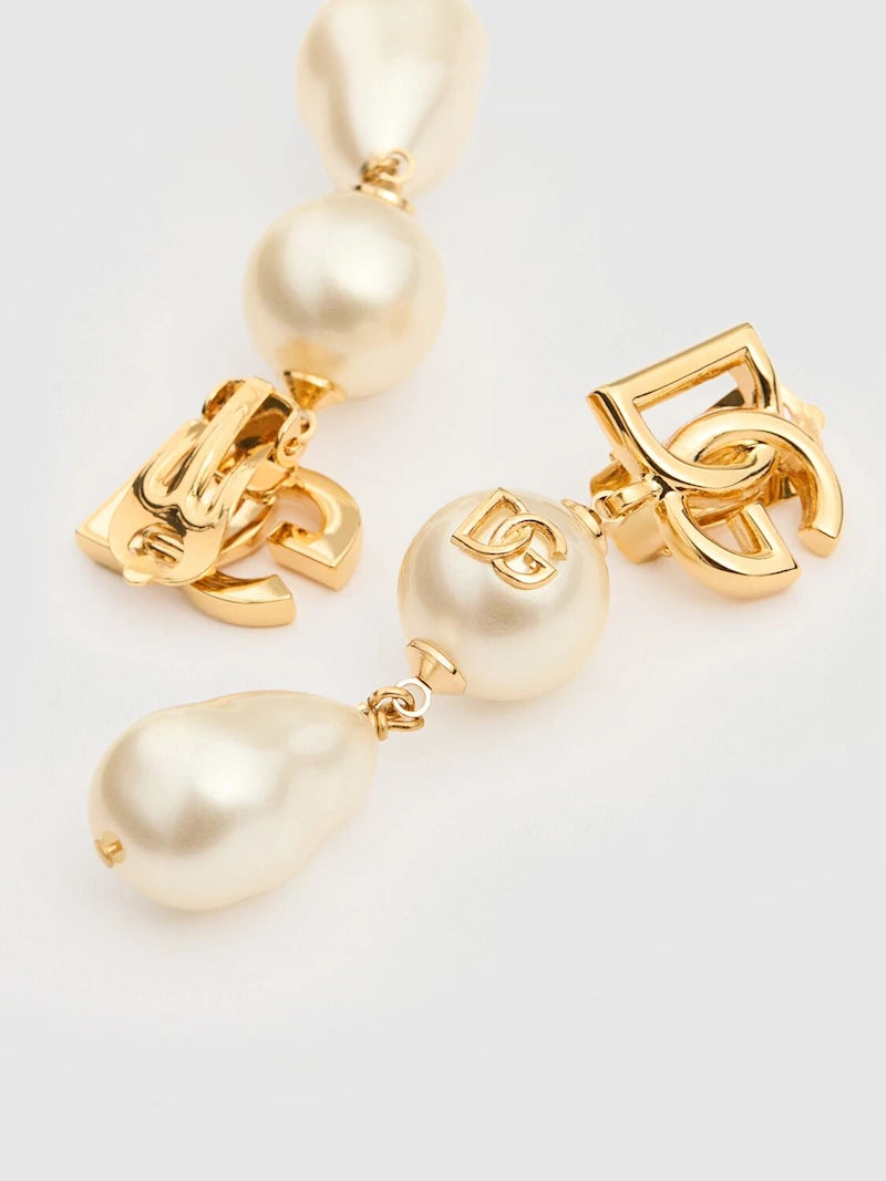 Pendant faux pearl earrings