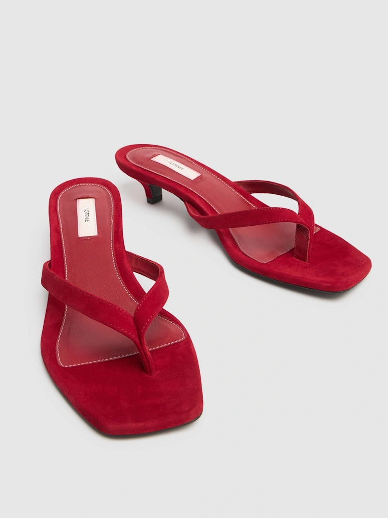 35mm Leather flip flop sandals