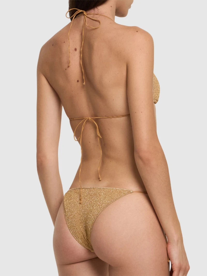 Lumiere lurex triangle bikini