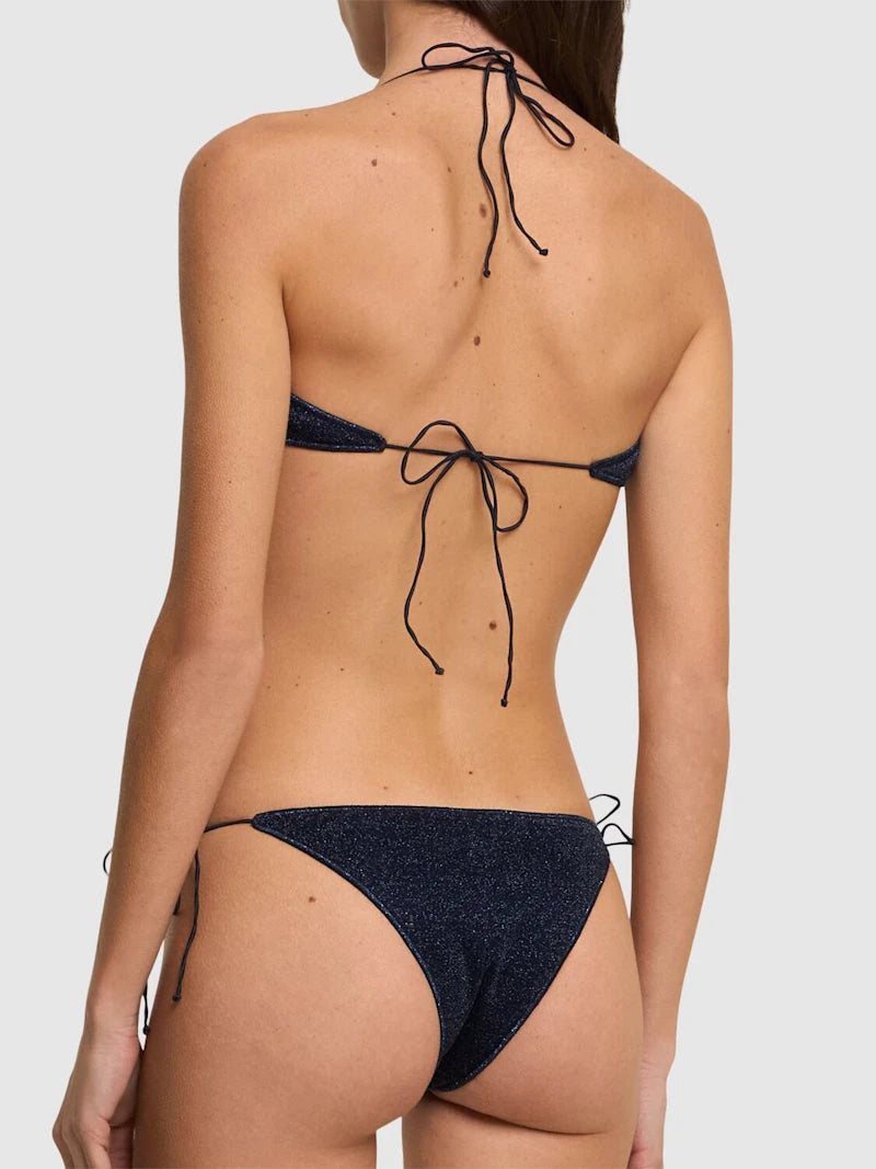 Lumiere lurex triangle bandeau bikini