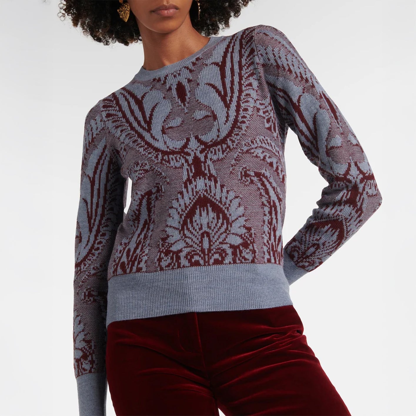 Jacquard wool sweater