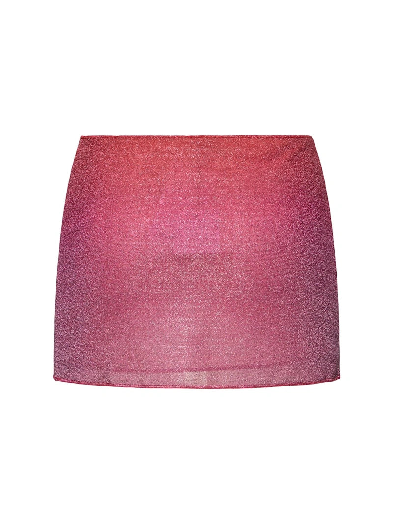 Lumiere shade lurex mini skirt