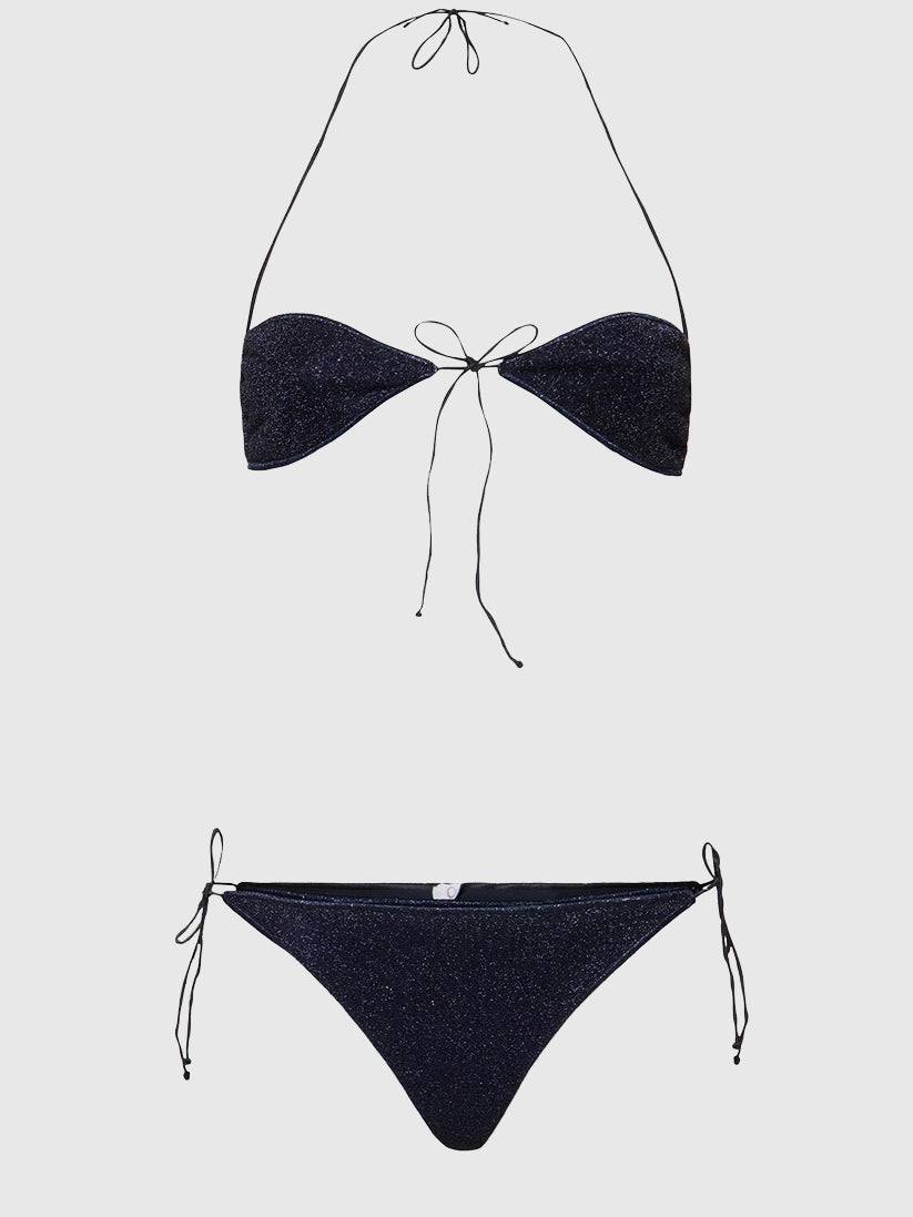 Lumiere lurex triangle bandeau bikini