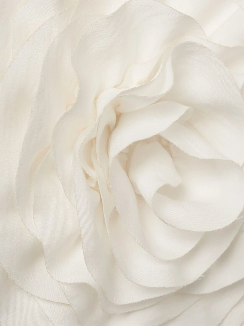 Washed gabardine top w/ rose