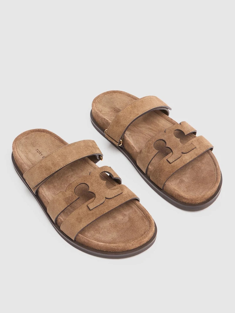 10mm T slide suede sandals