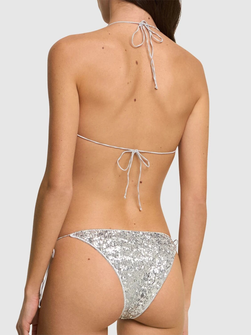 Sequined triangle bikini