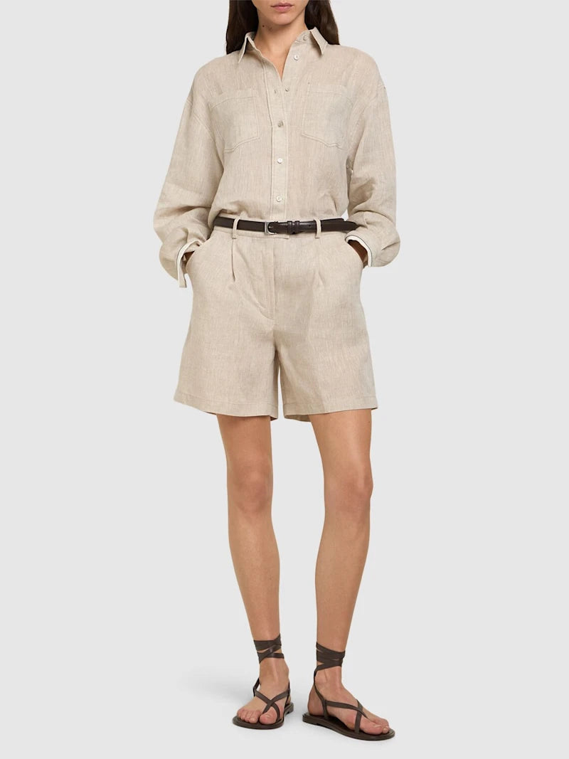 Light linen Bermuda shorts