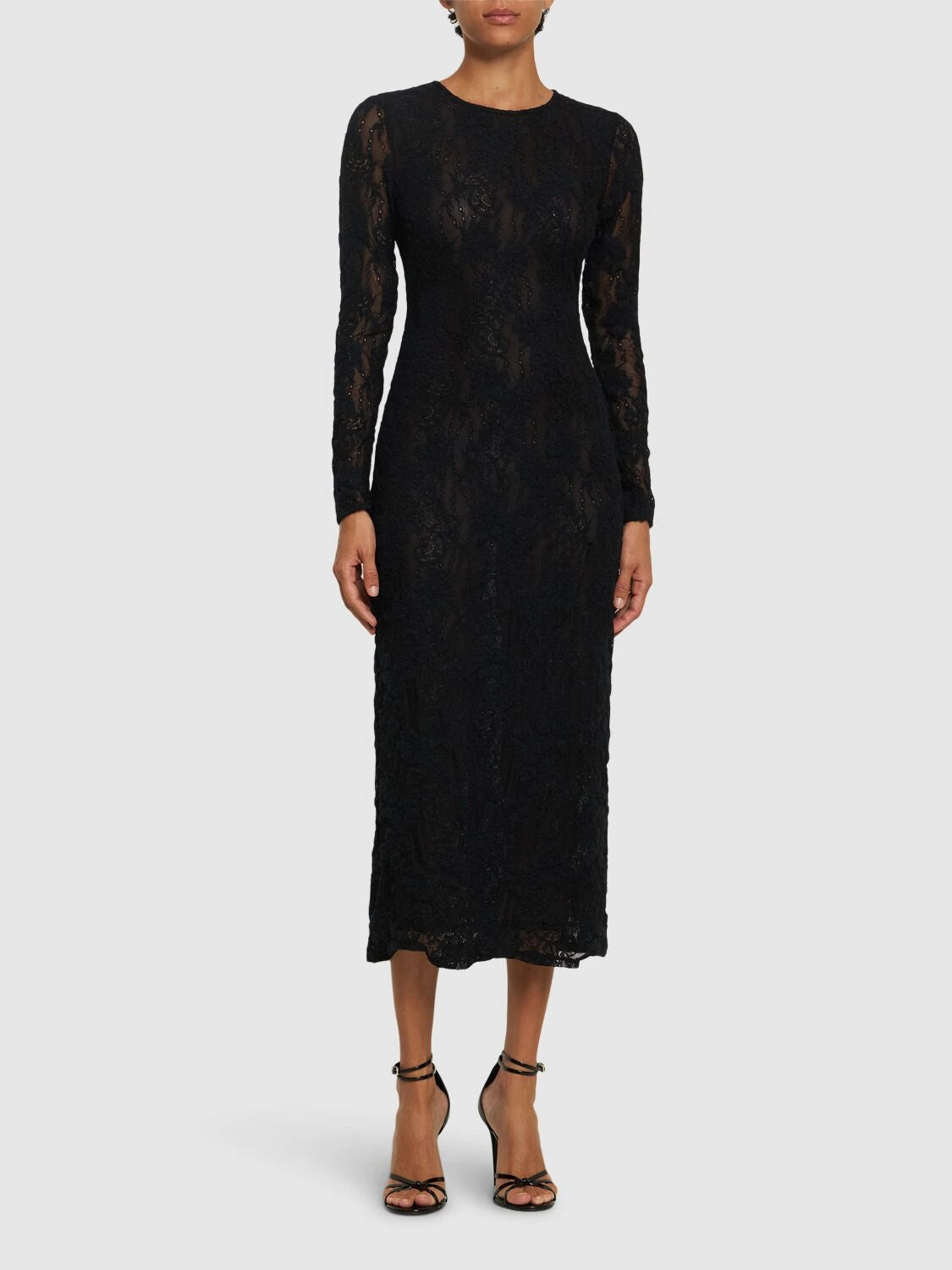 Stretch lace midi dress