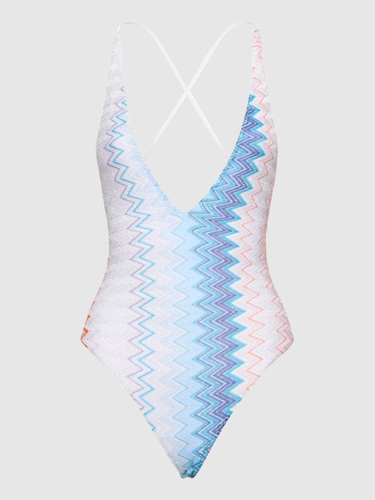 Chevron one piece swimsuit