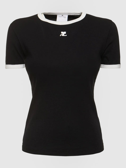 Signature contrast cotton t-shirt