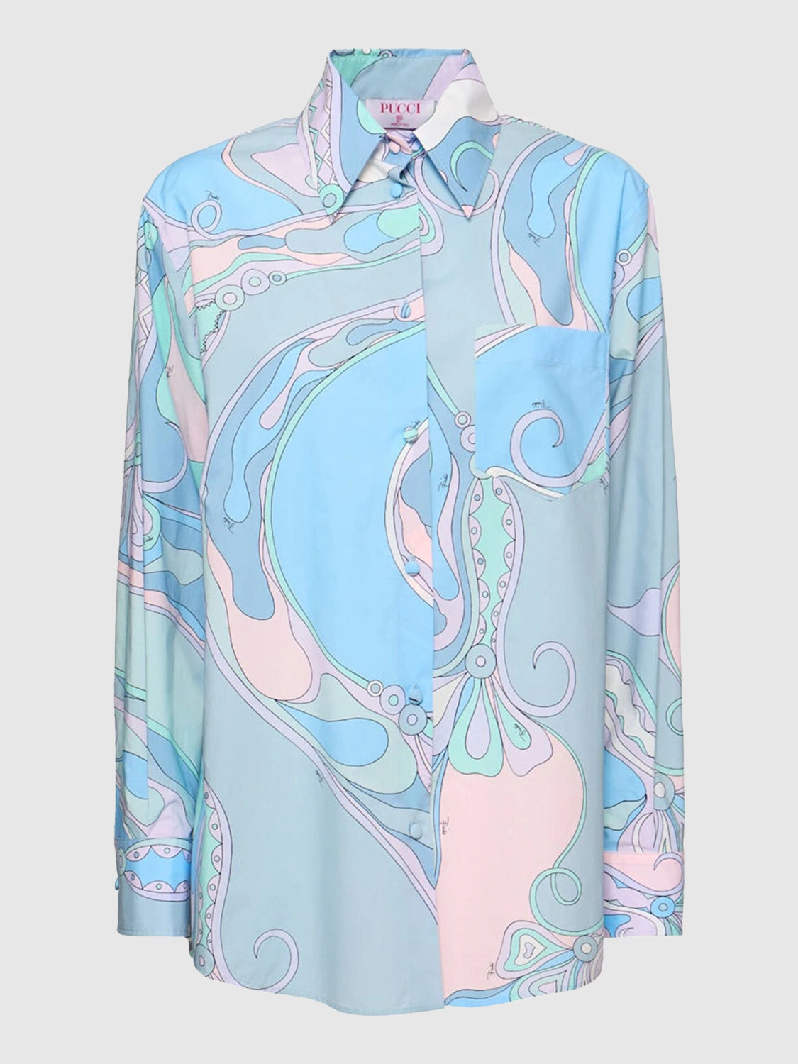 Orchid print poplin shirt