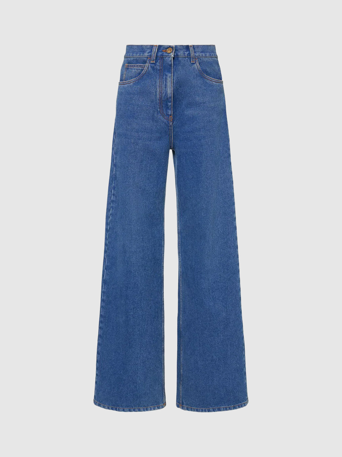 Denim high rise wide jeans