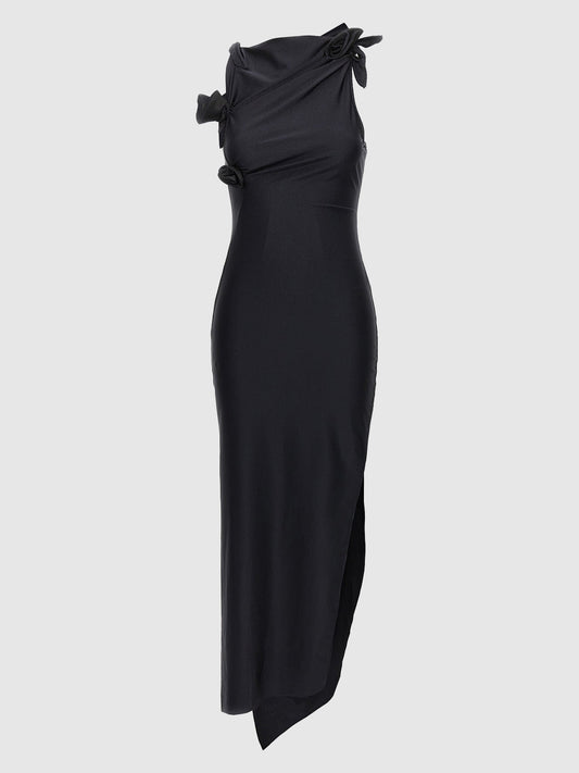 'Asymmetric flower' long dress