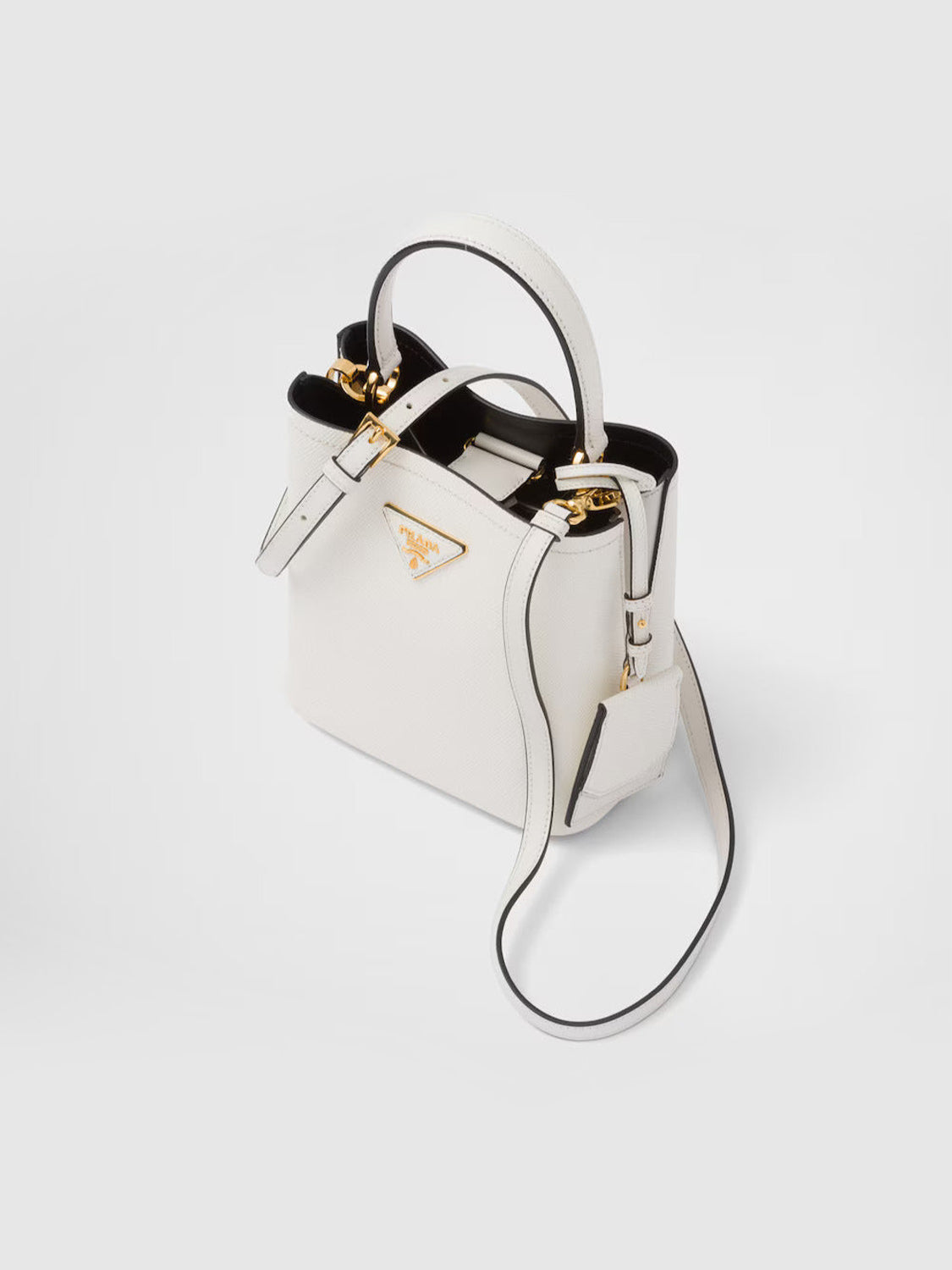 Small Saffiano Leather Prada Panier Bag