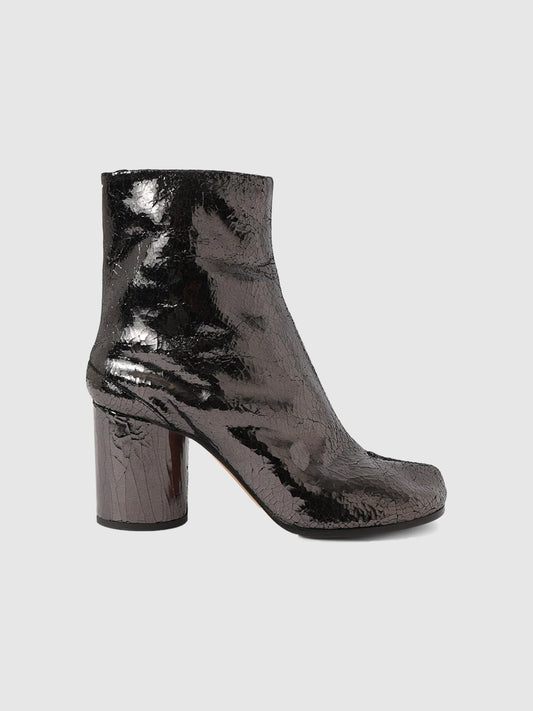 80mm Tabi mirror leather ankle boots