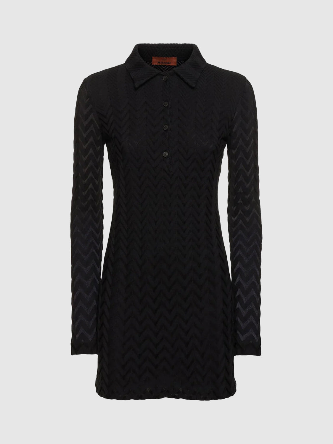 Chevron cotton blend mini dress