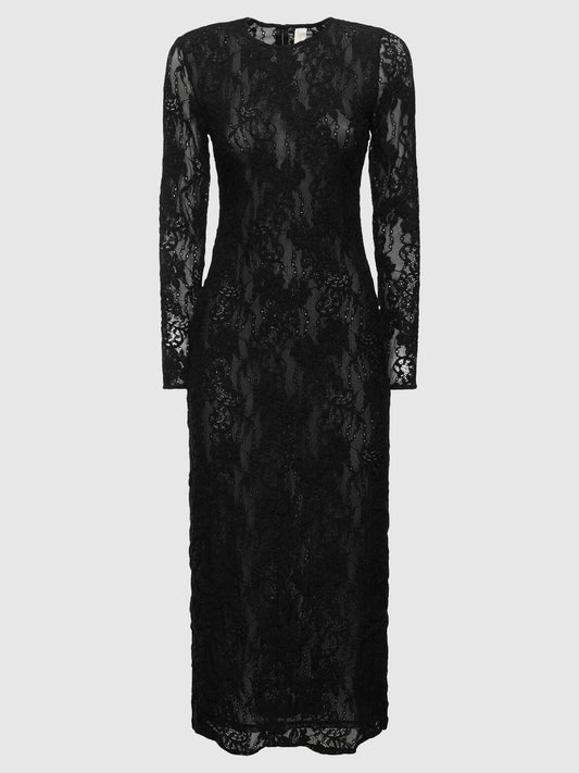 Stretch lace midi dress