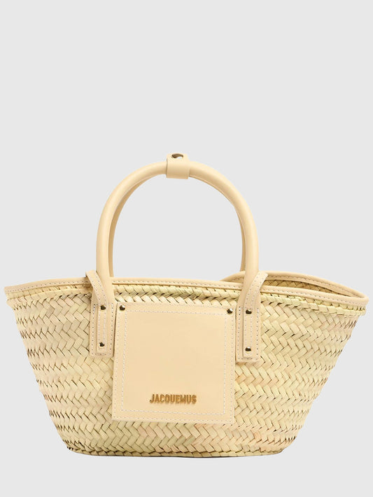 Le Petit Panier Soli raffia leather bag