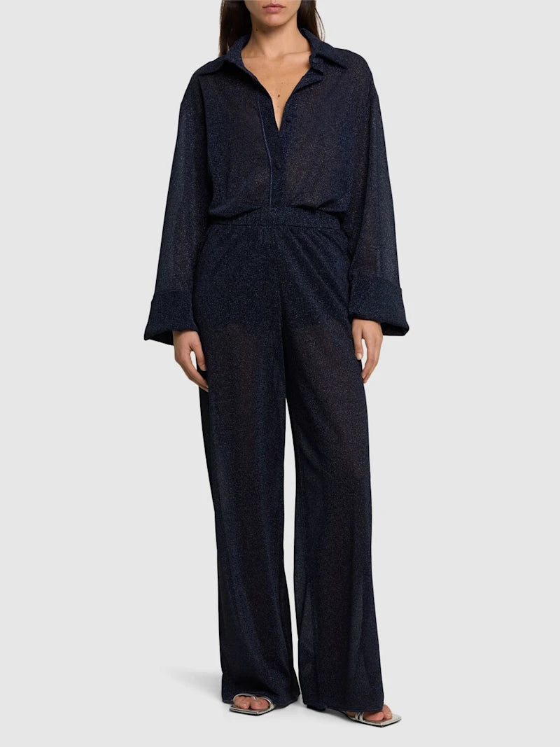 Lumiere lurex straight pants