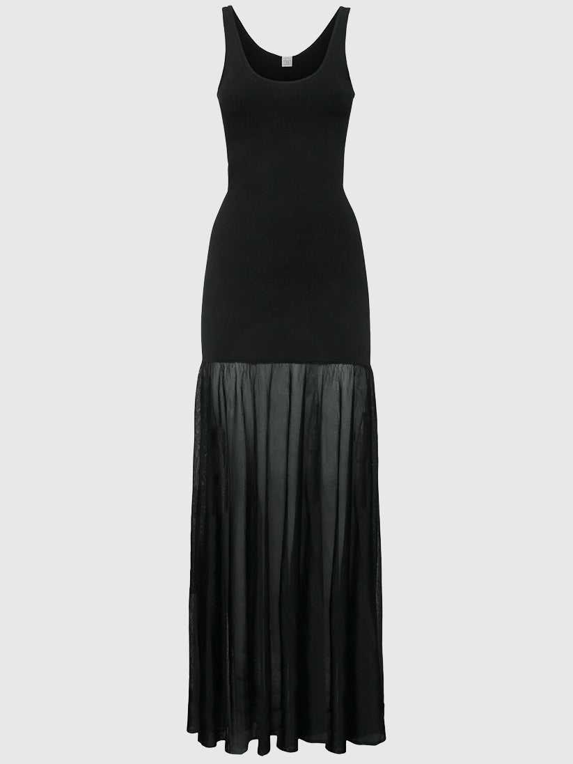 Plissé knit evening gown