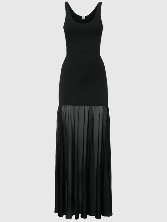 Plissé knit evening gown