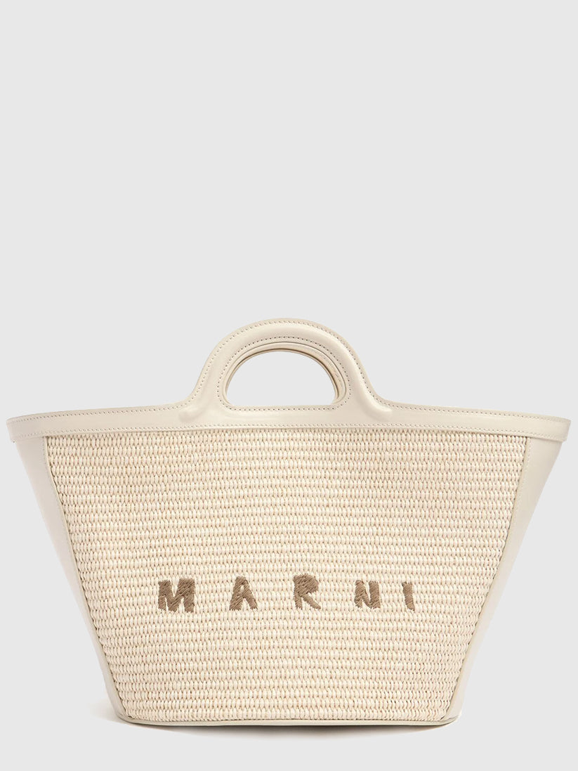 Small Tropicalia raffia effect bag