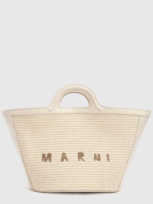 Small Tropicalia raffia effect bag