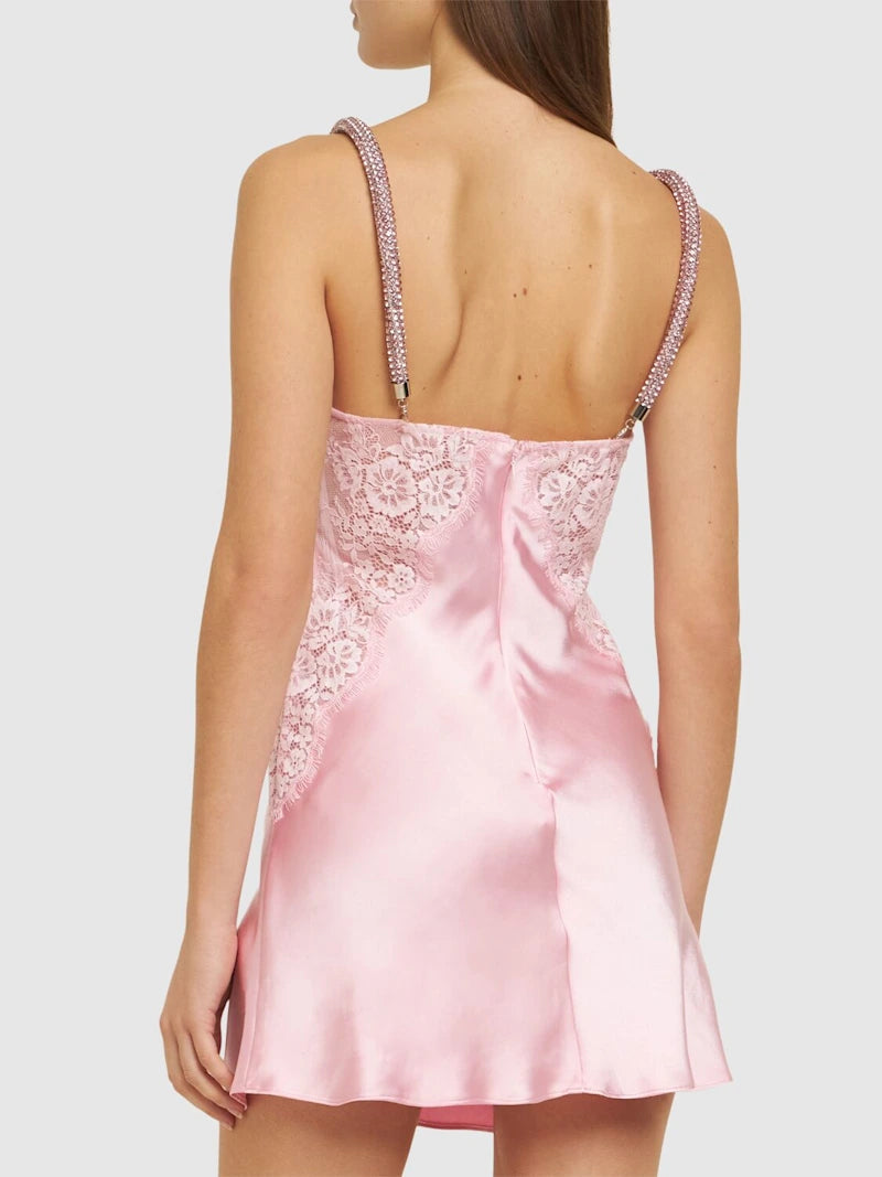 C.Kane lace & satin mini dress