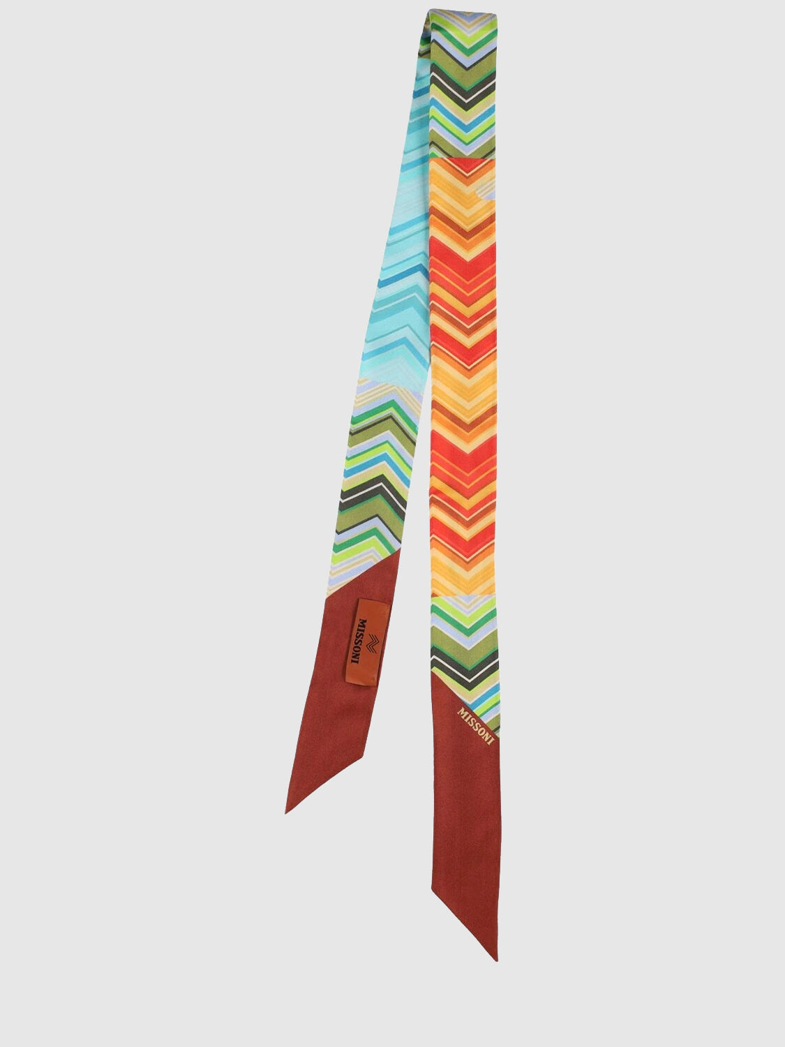 Printed silk bandeau scarf