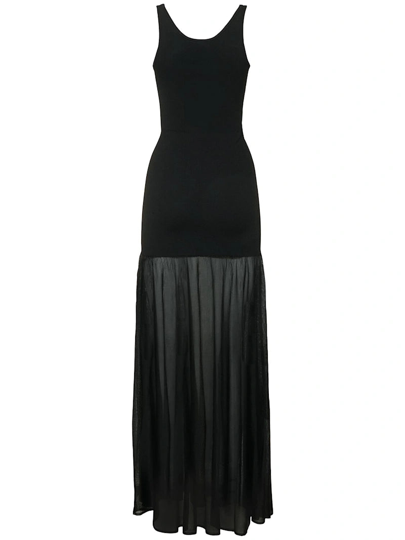 Plissé knit evening gown