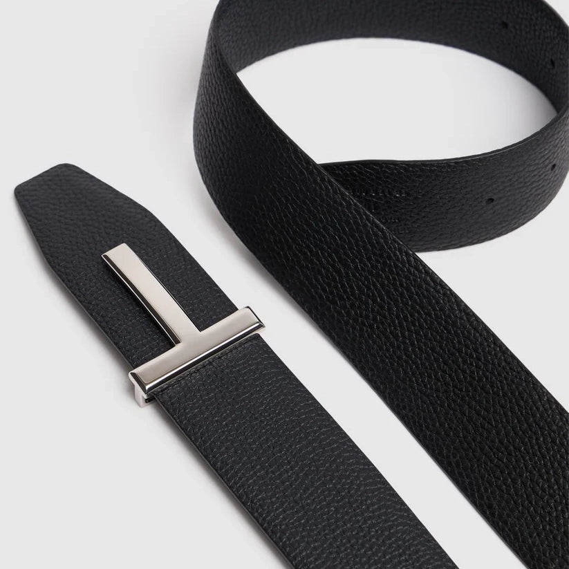 4cm Reversible leather T belt