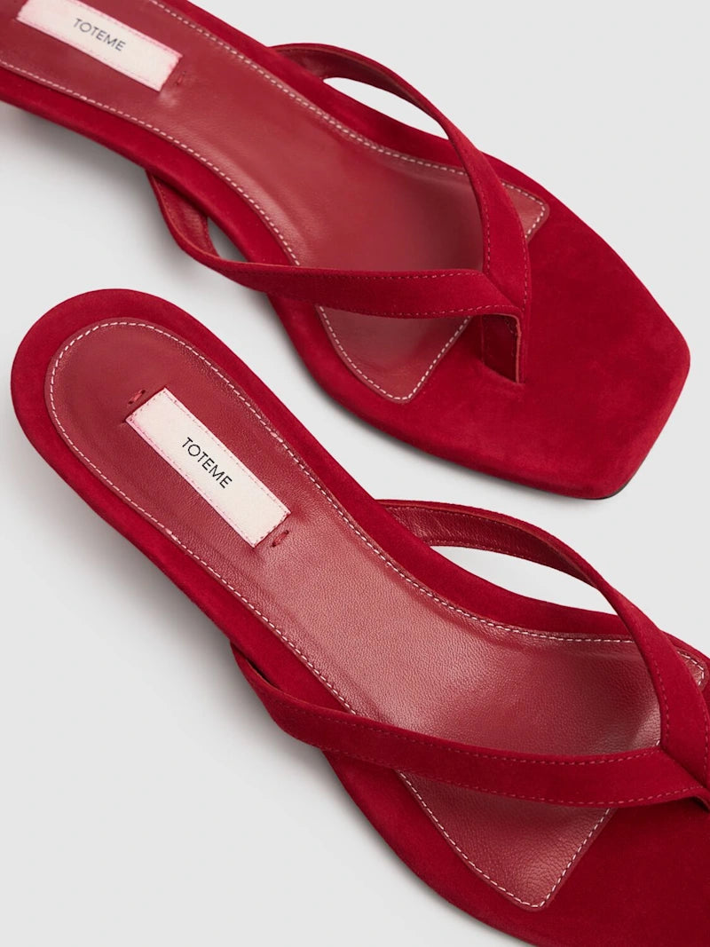 35mm Leather flip flop sandals