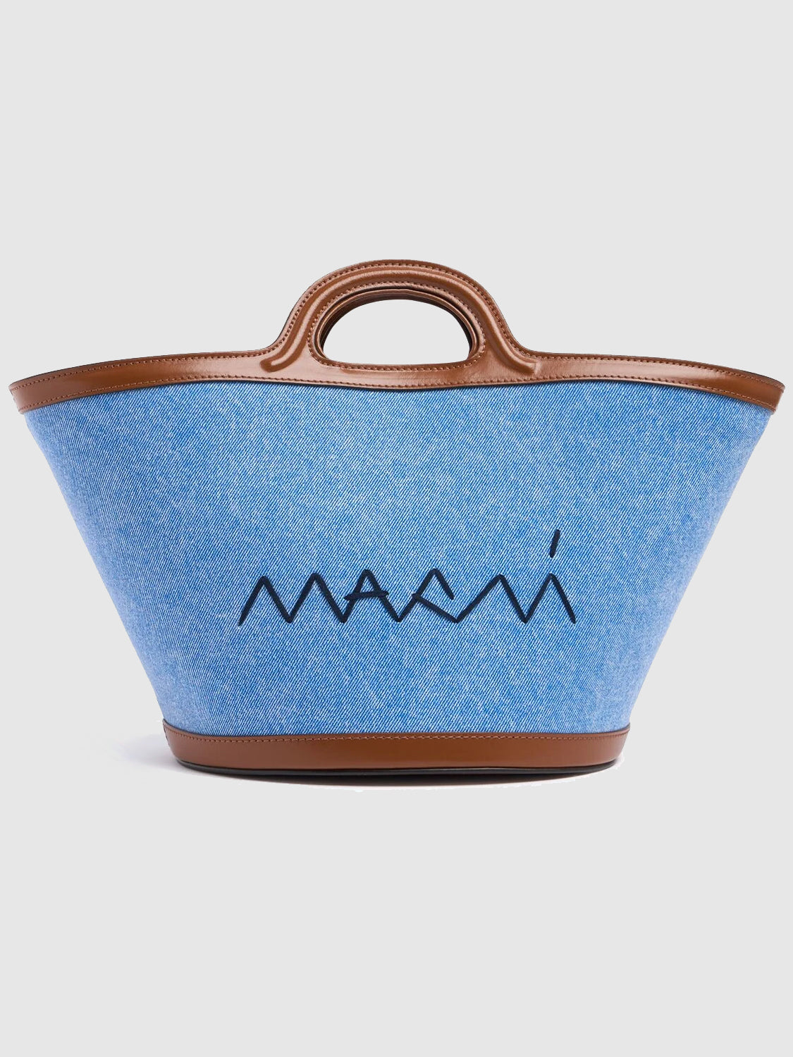 Small Tropicalia denim top handle bag