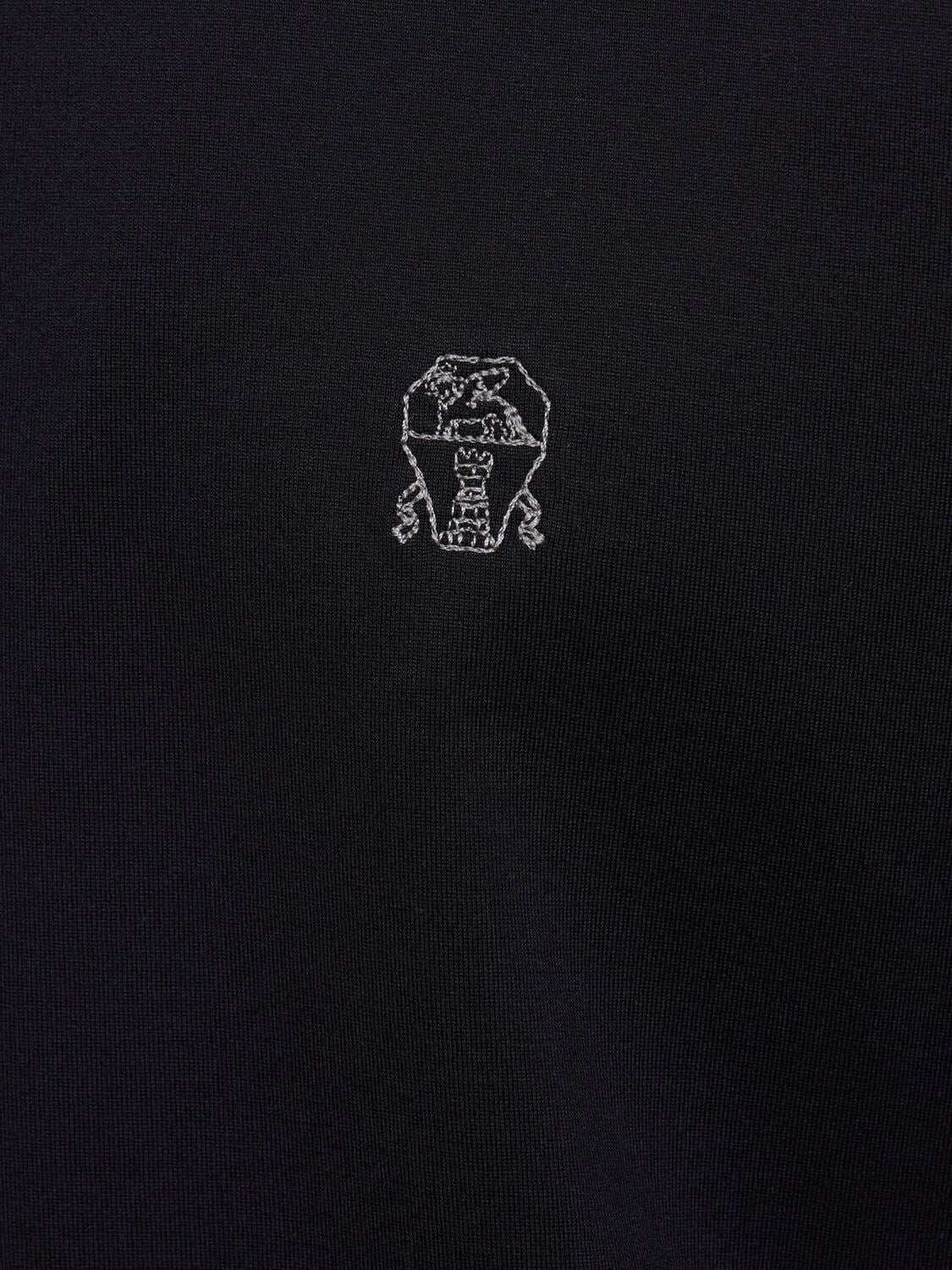 Brunello Cucinelli black cotton logo t-shirt