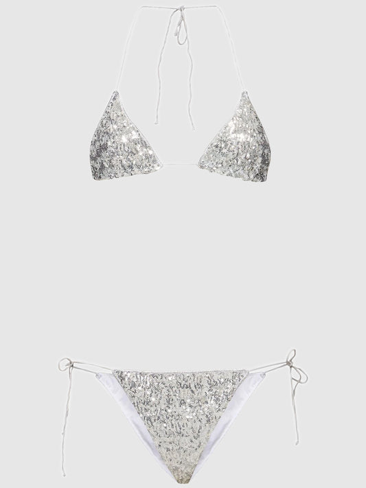Sequined triangle bikini