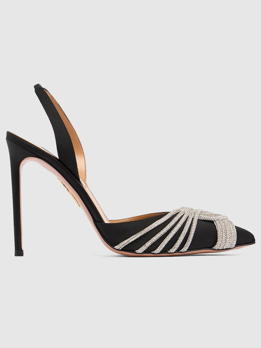 105mm Gatsby satin slingback pumps
