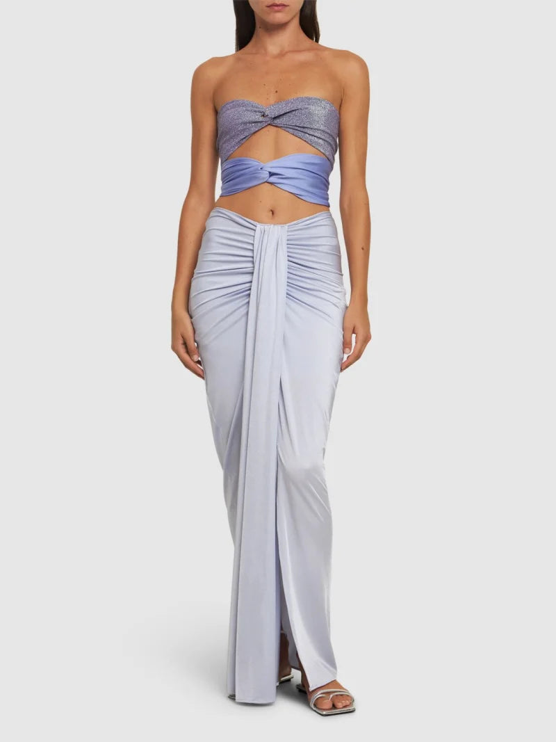Giselle strapless long dress w/ cutouts
