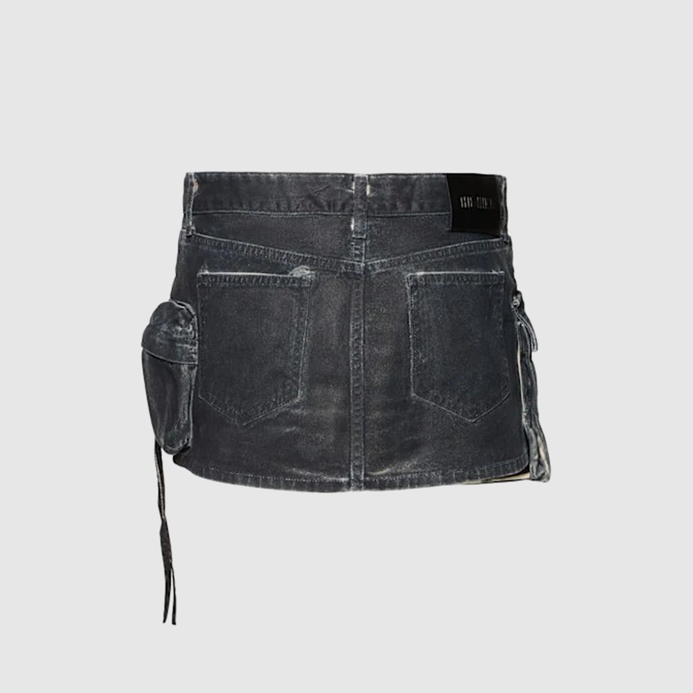 Mat coated canvas mini skirt