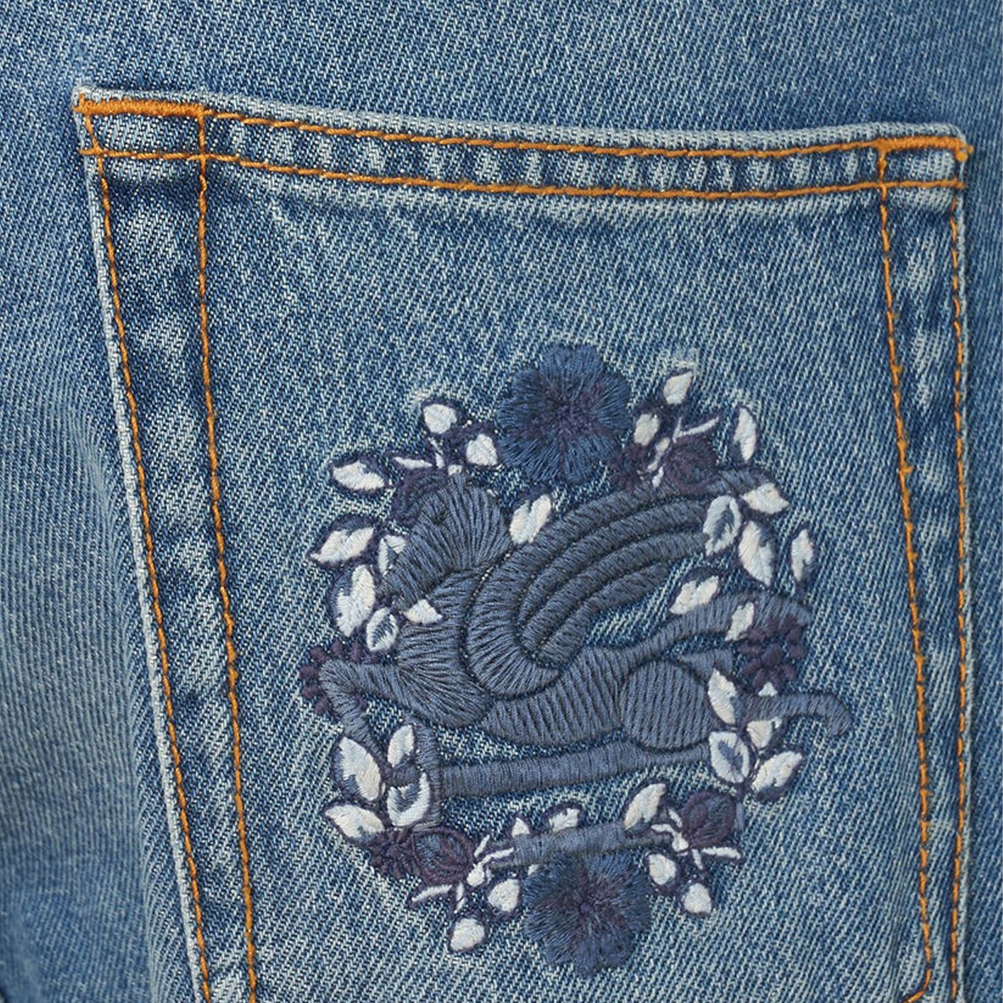 High rise cotton denim baggy jeans