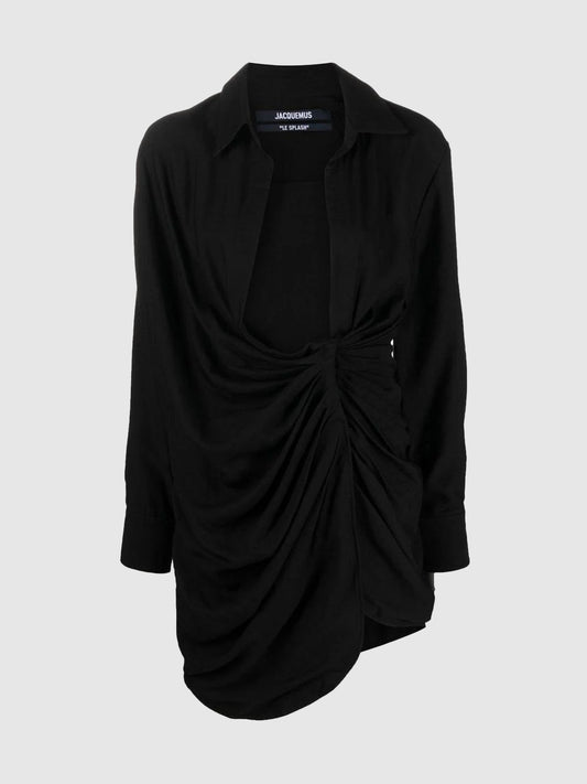 La Robe Bahia black Knotted Mini Dress