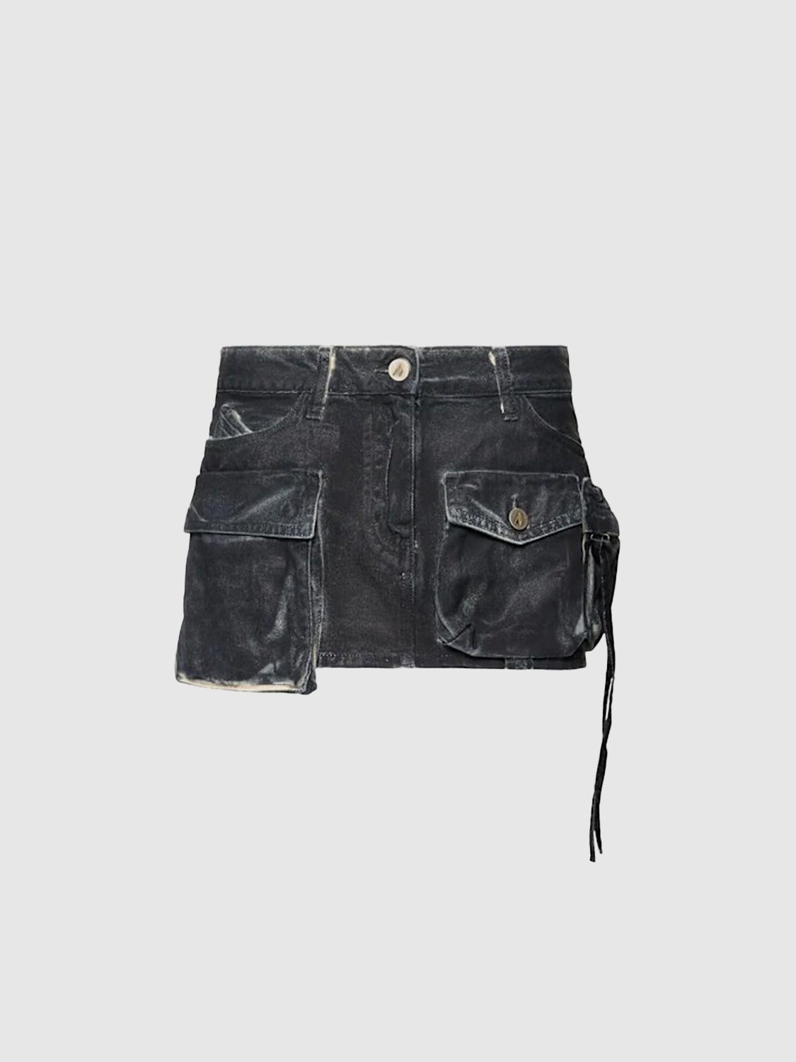 Mat coated canvas mini skirt