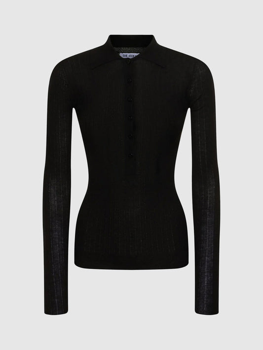 Buttoned  cashmere polo sweater