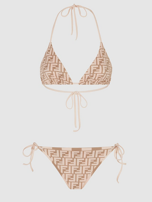 Pink Lycra reversible bikini