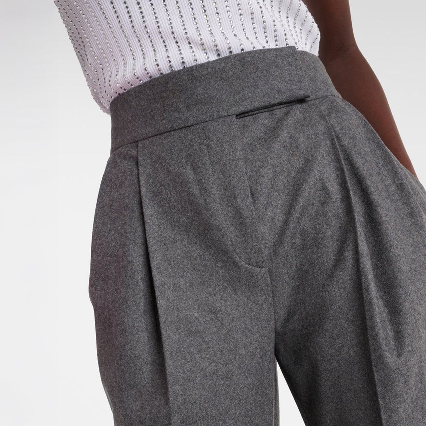Gary wool-blend barrel-leg pants