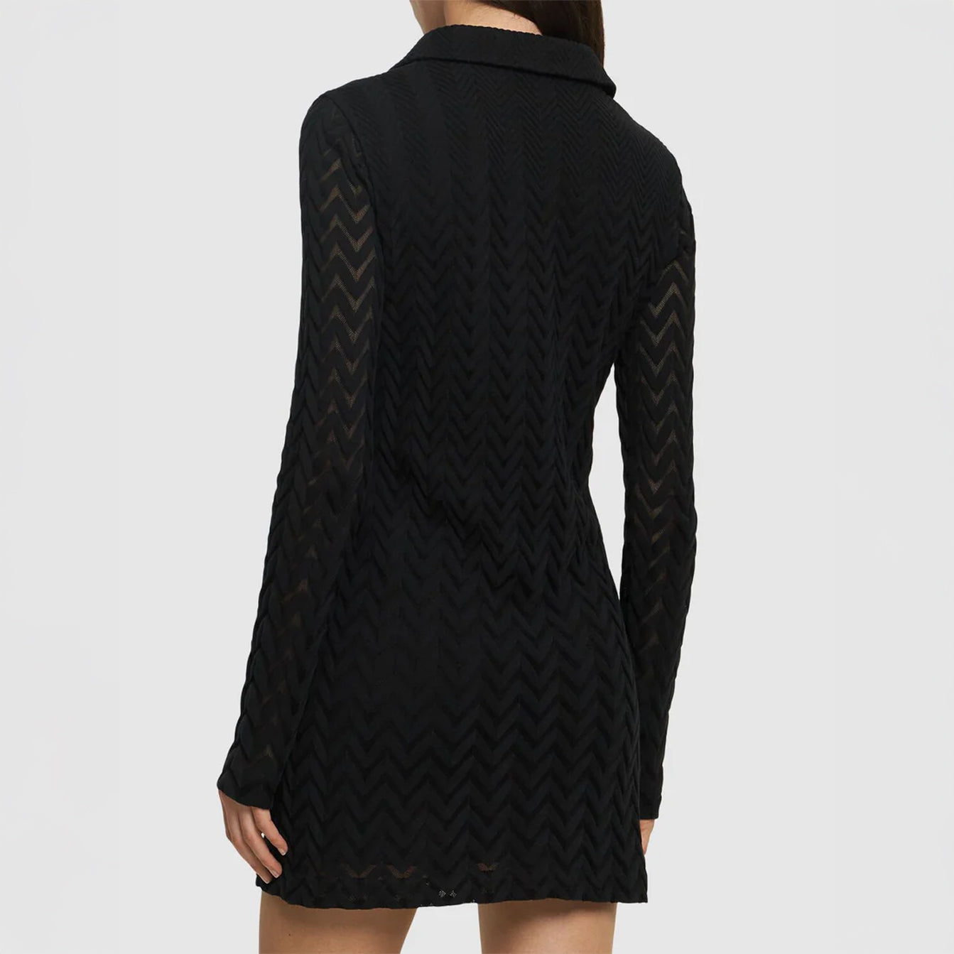 Chevron cotton blend mini dress