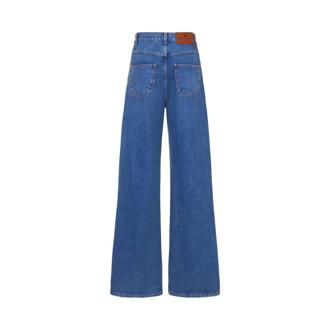 Denim high rise wide jeans