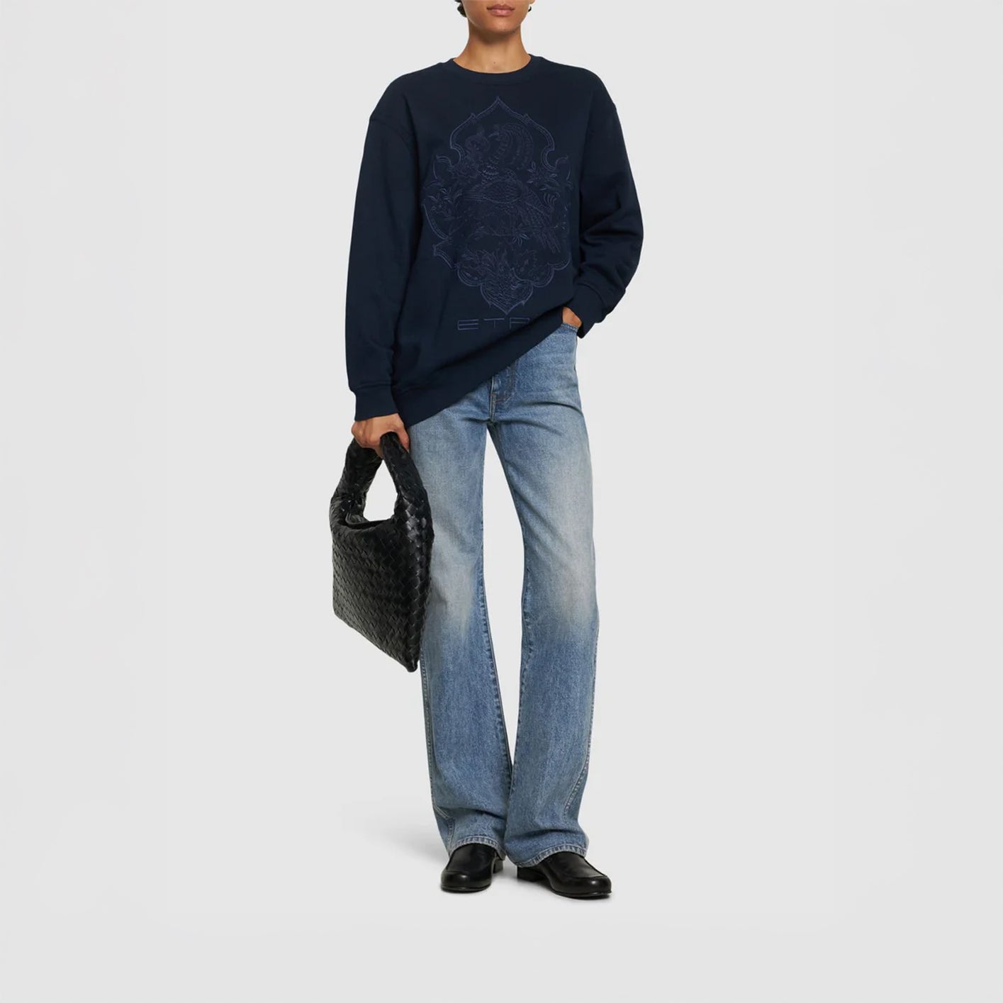 Embroidered logo jersey sweatshirt