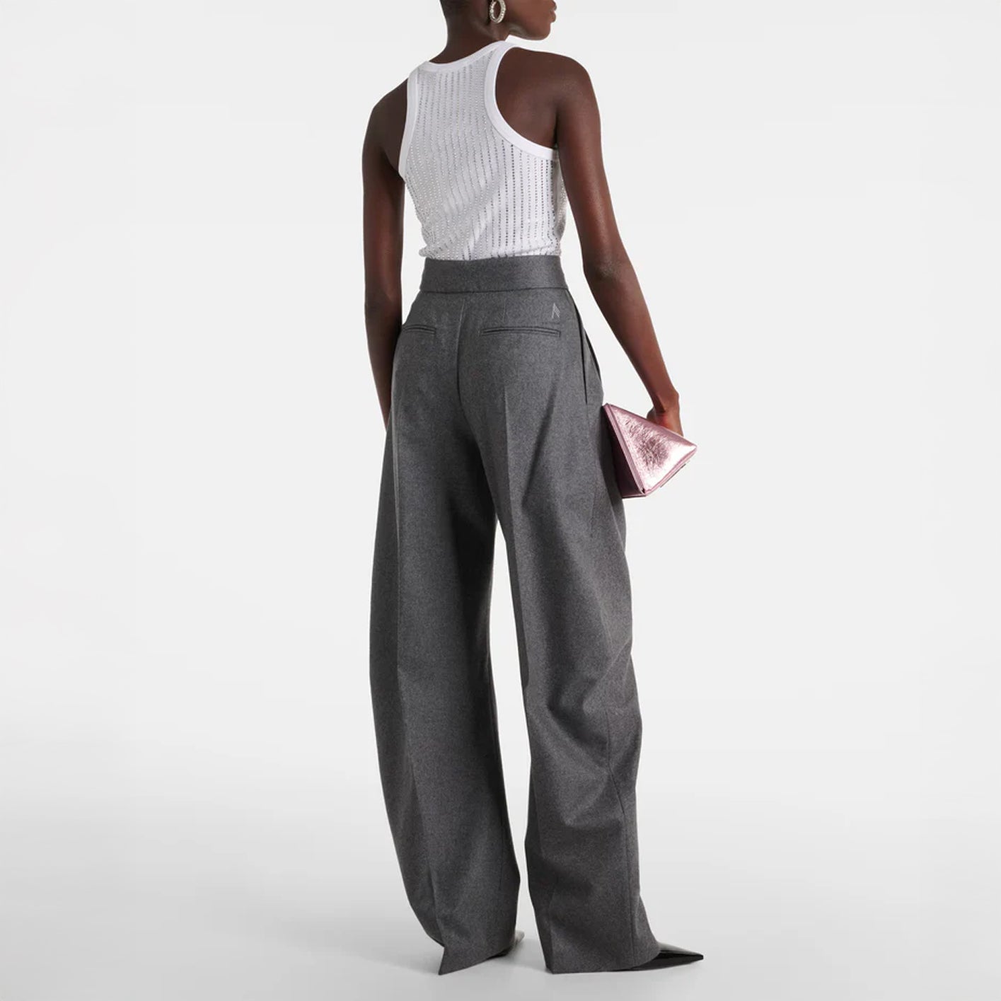 Gary wool-blend barrel-leg pants